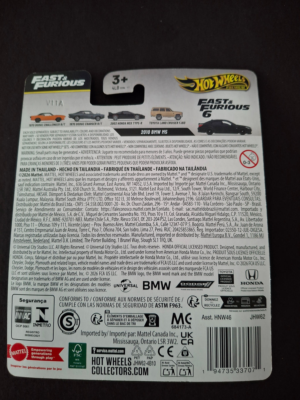 Hot wheels premium fast and furious