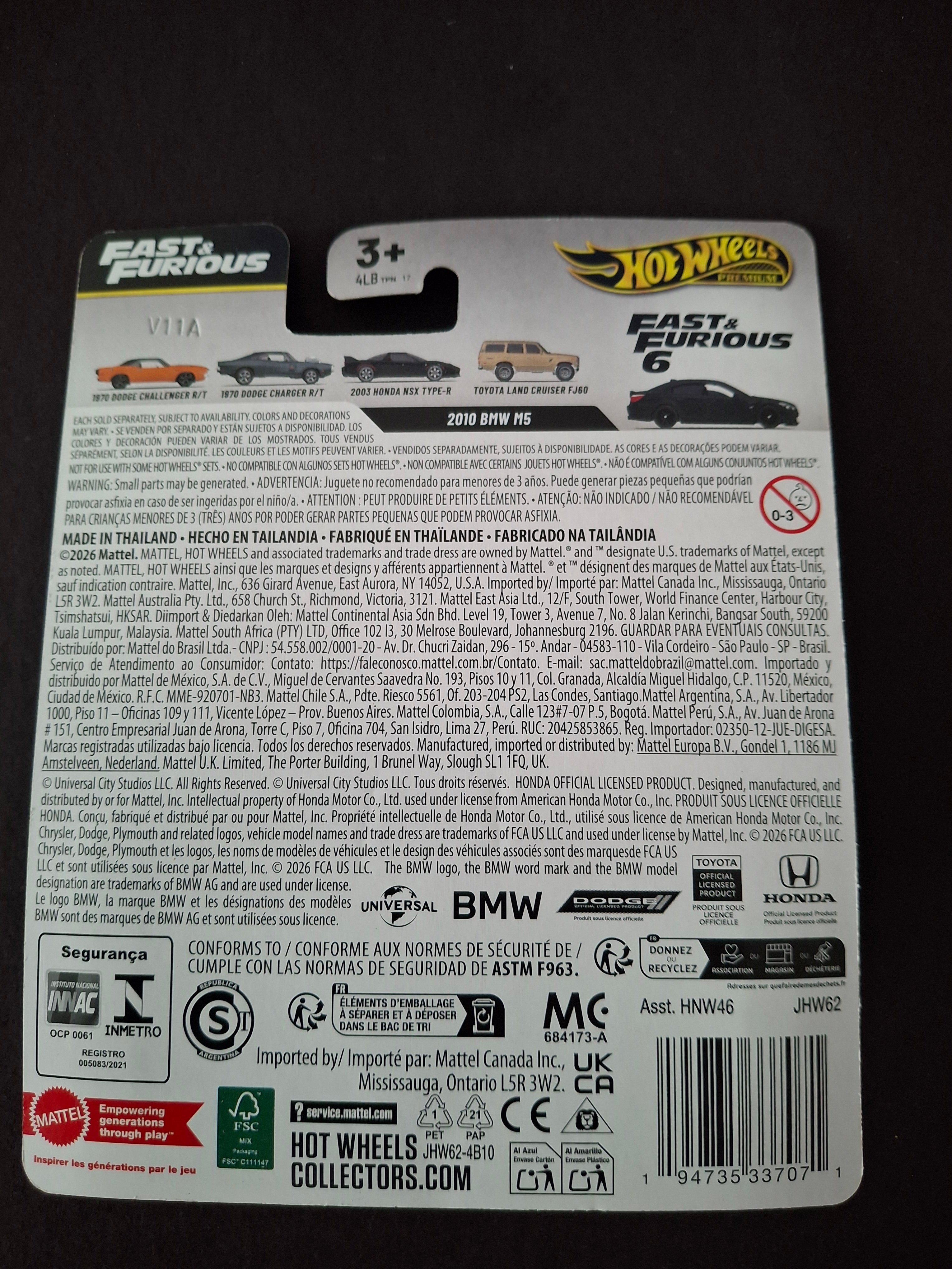 Hot wheels premium fast and furious