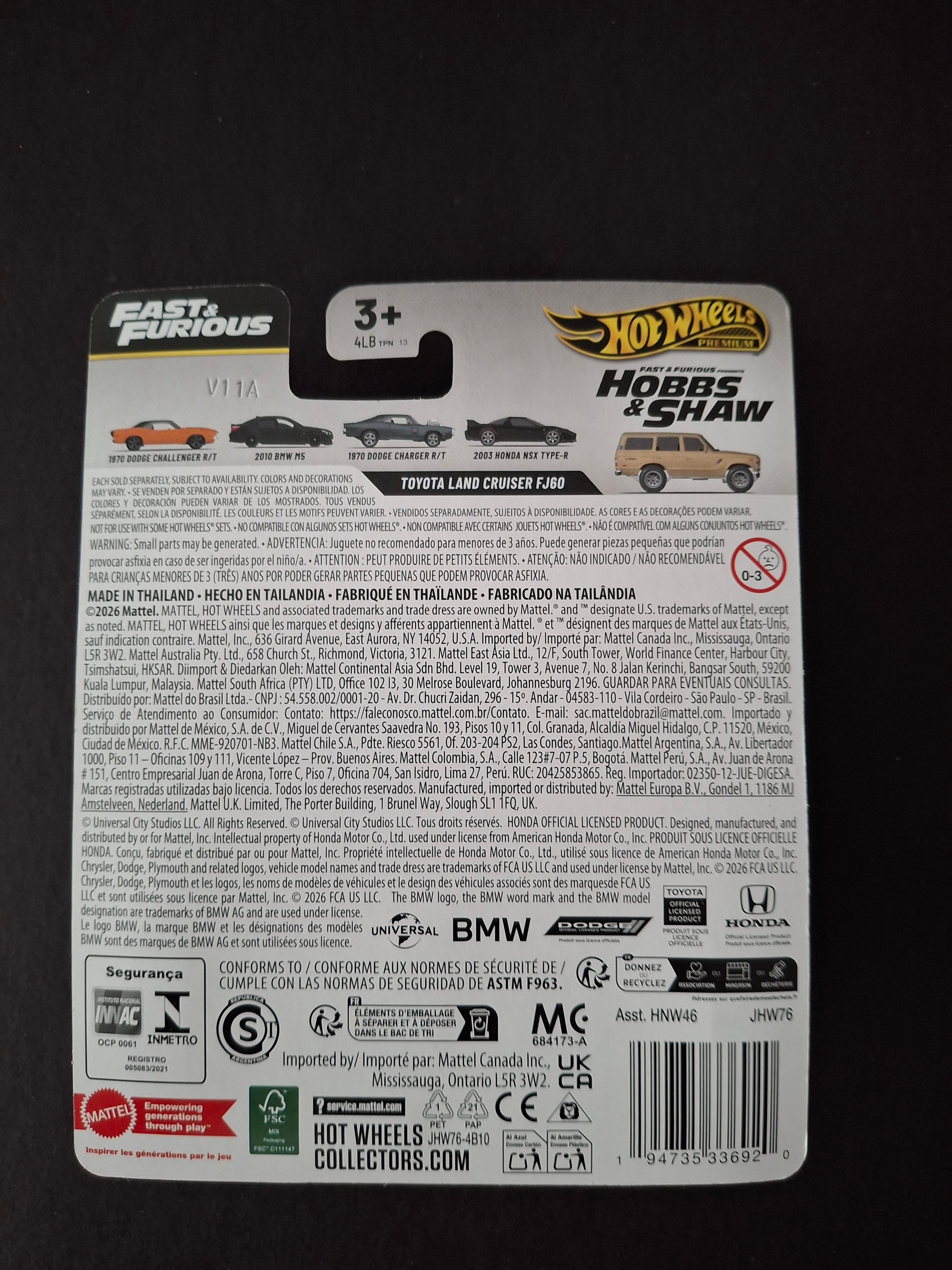 Hot wheels premium fast and furious