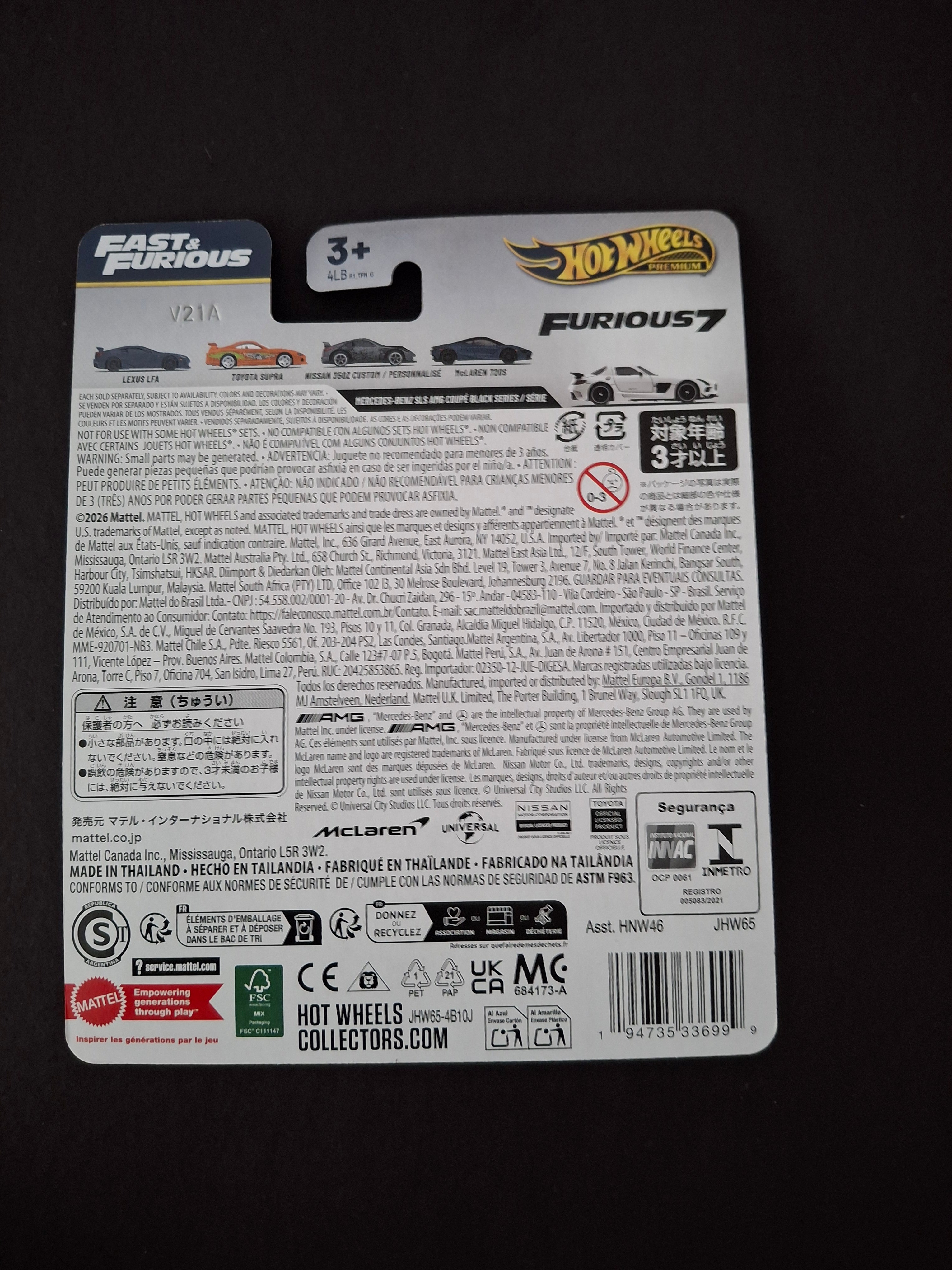 Hot wheels premium fast and furious