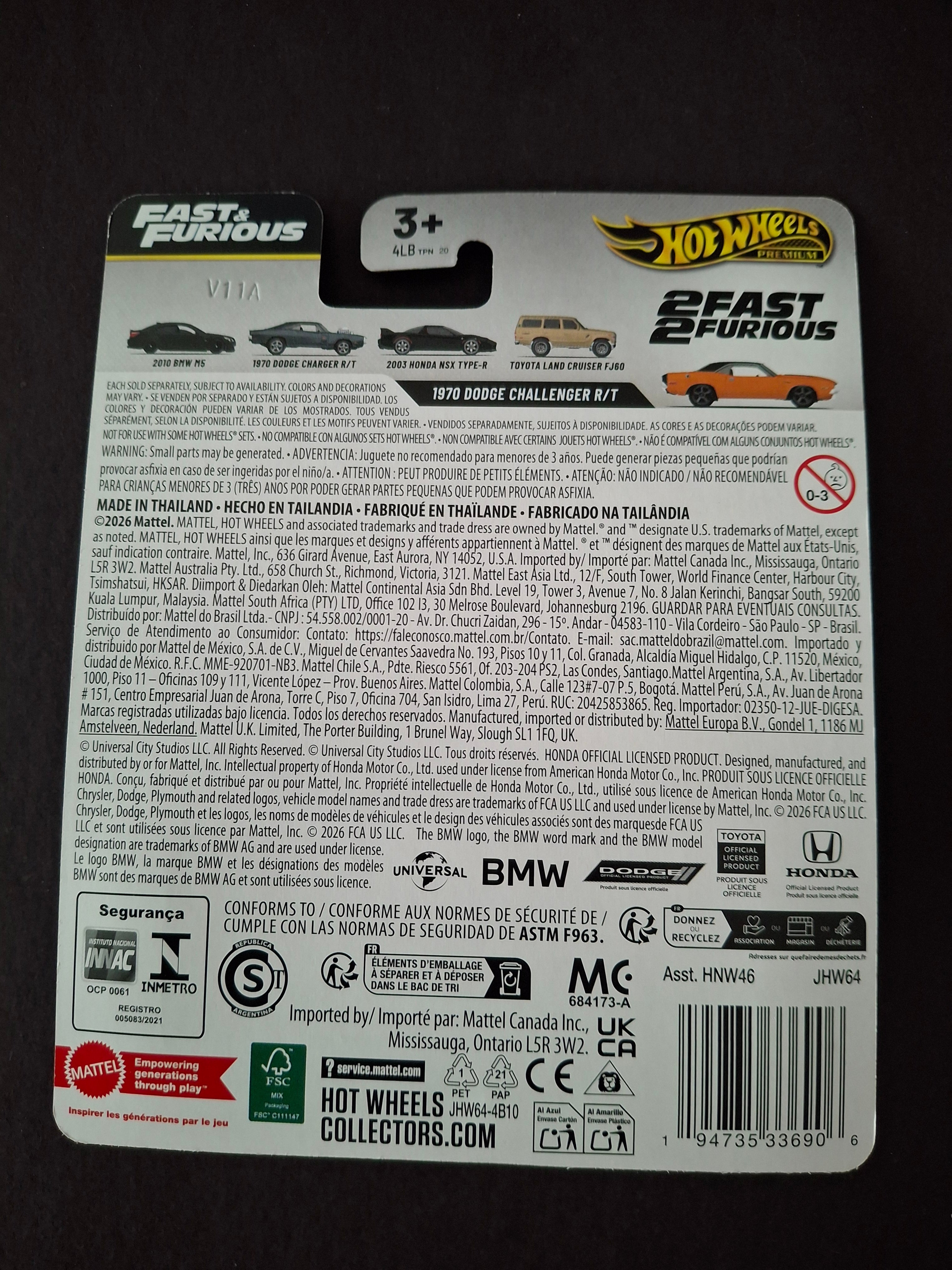 Hot wheels premium fast and furious