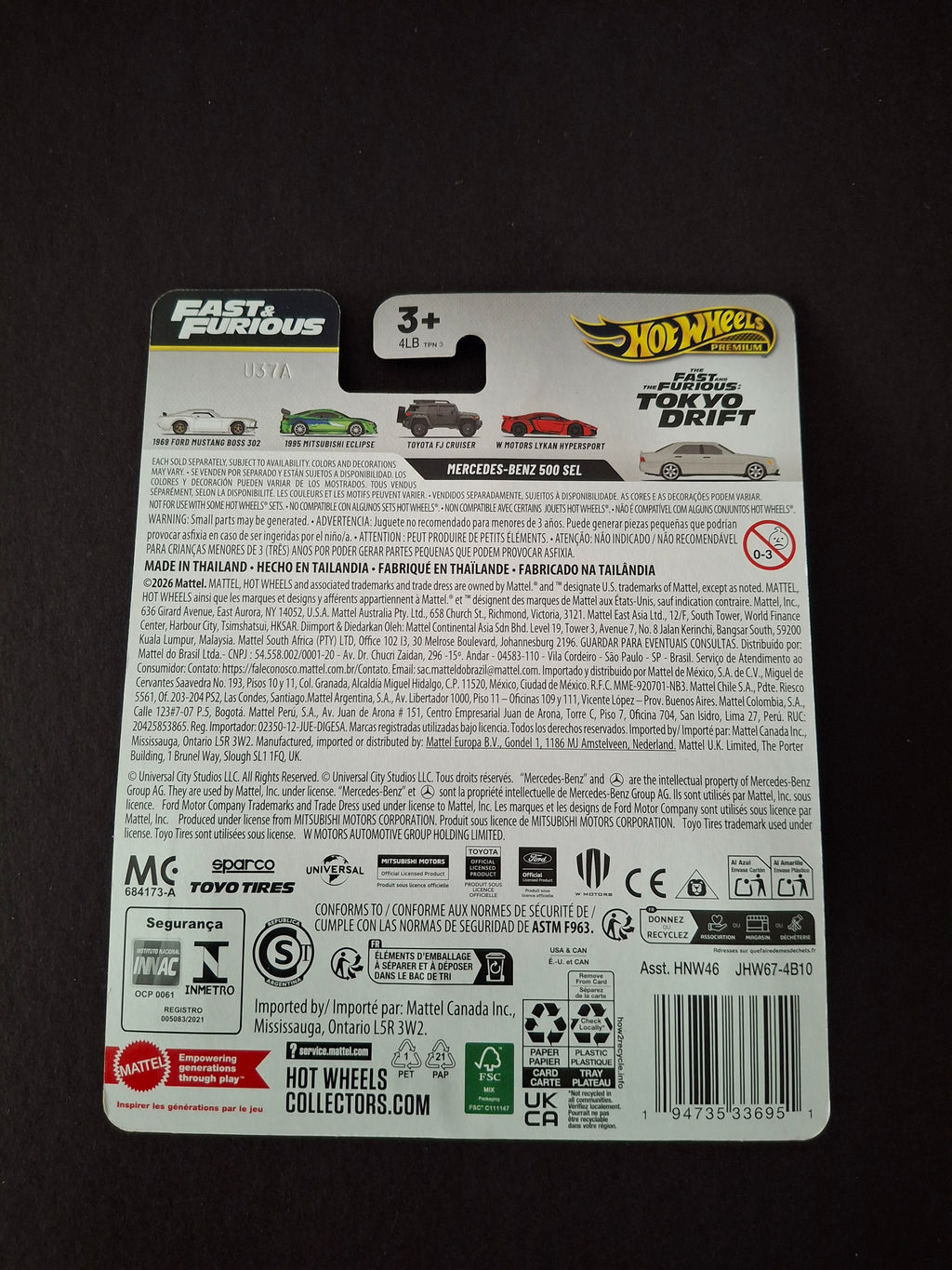 Hot wheels premium fast and furious