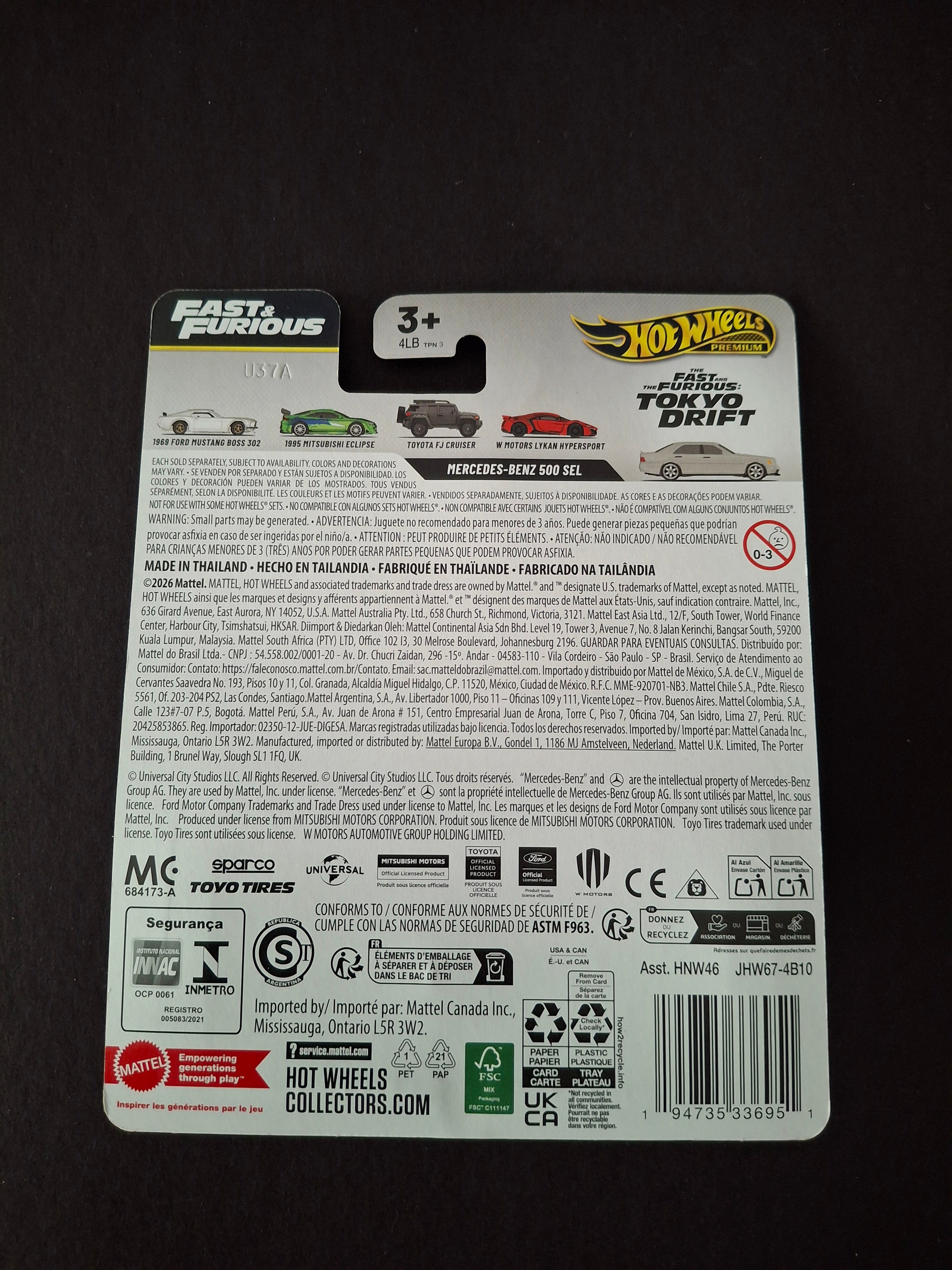 Hot wheels premium fast and furious