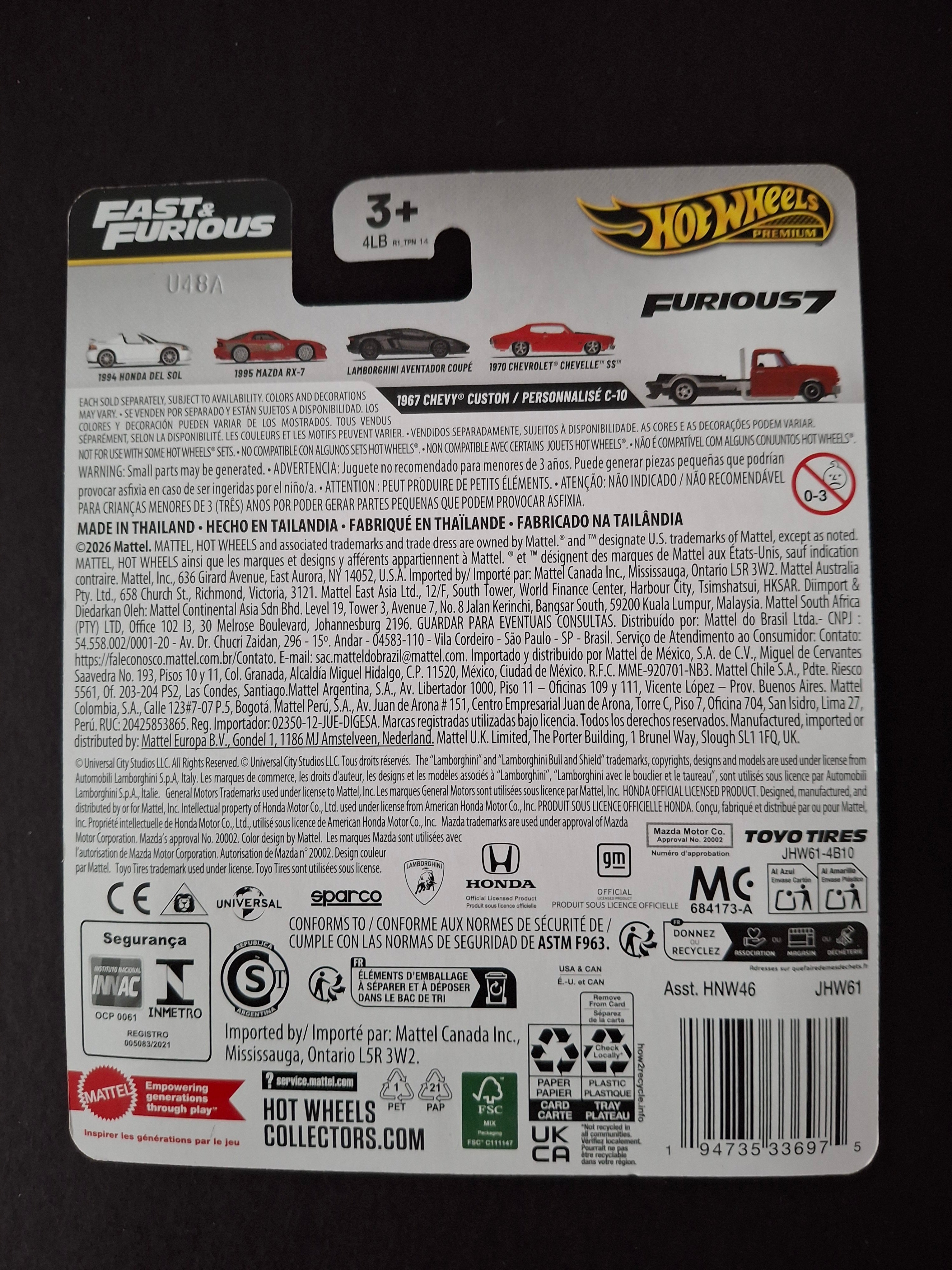 Hot wheels premium fast and furious