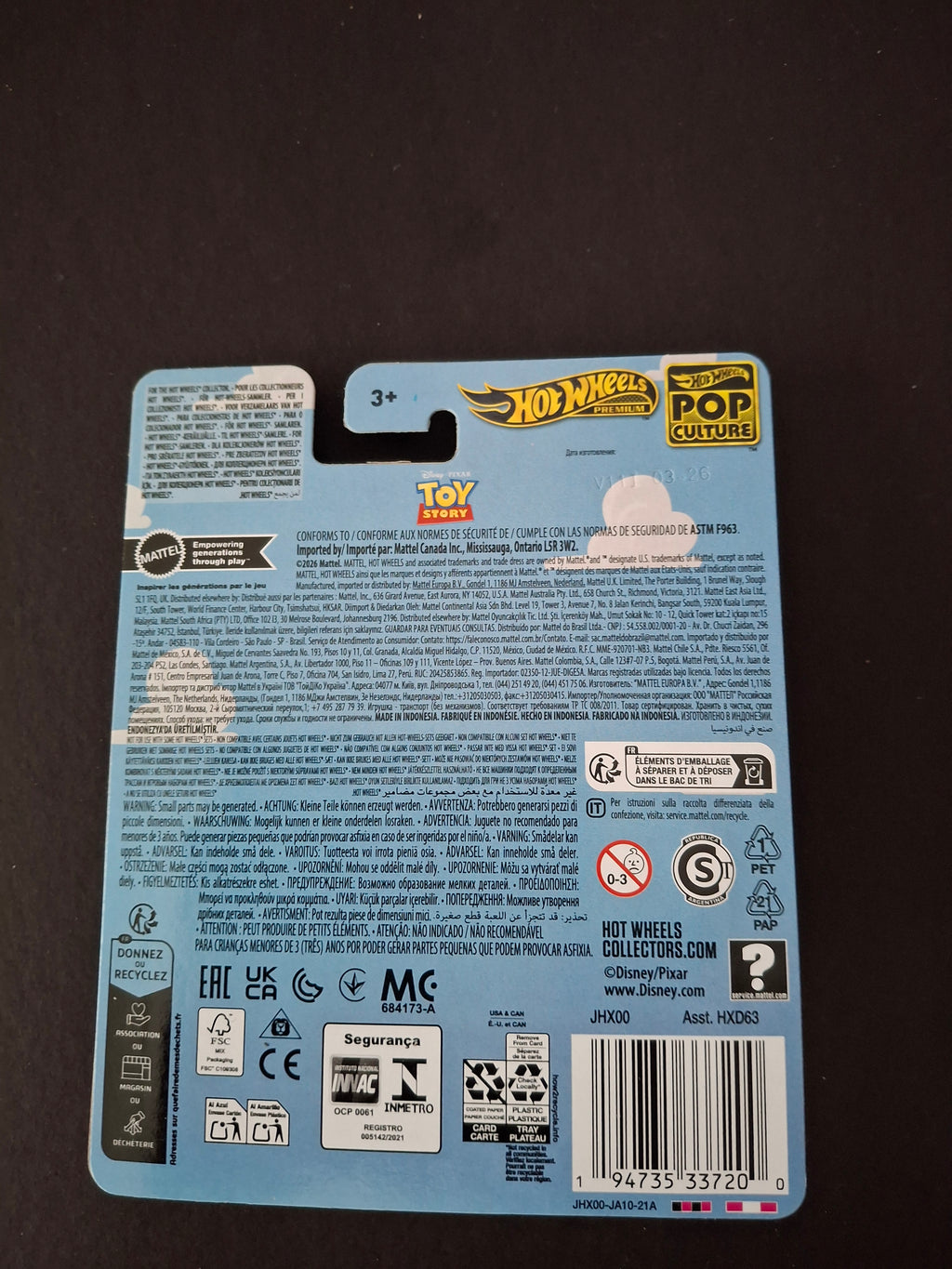 Hot wheels premium toy story